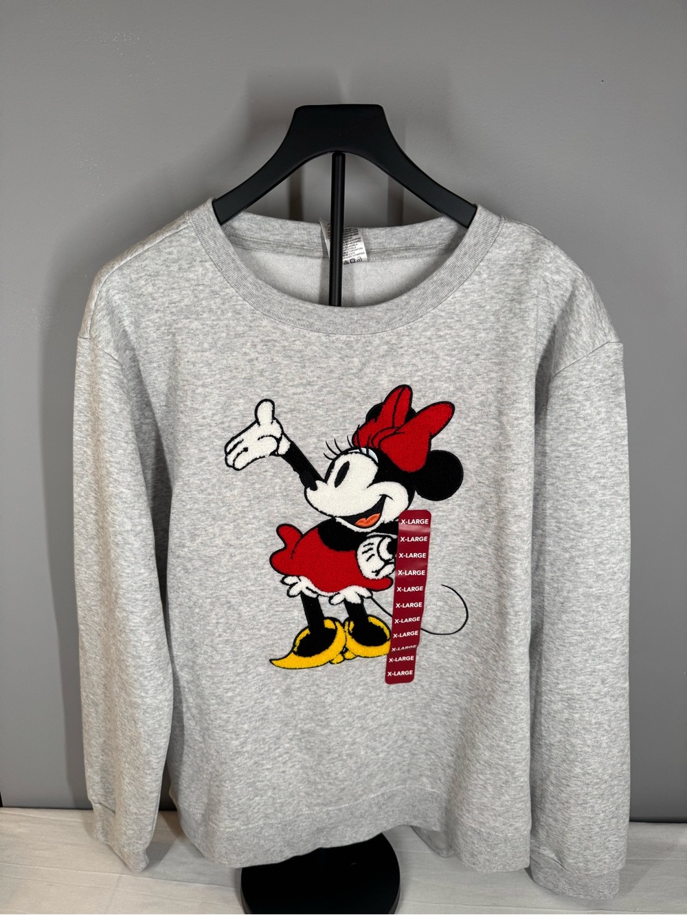 Disney Minnie Mouse Gray Pullover Sweatshirt - Women's XL